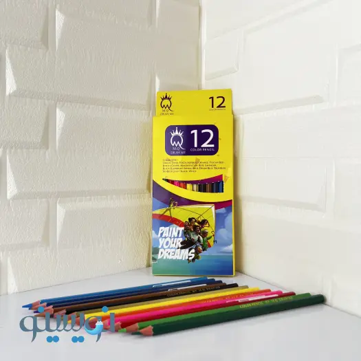 مداد رنگی 12 رنگ ام کیو مقوایی